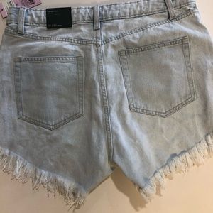 Blue Jean Fringe Shorts